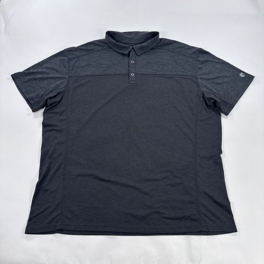 Kuhl Mens Engineered Polo Shirt 3XL XXXL Dark Gray Short Sleeve Outdoor Hiking